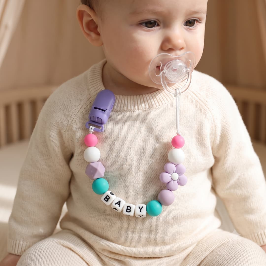 Baby Food Name - Personalized Pacifier Clip Custom Name Baby