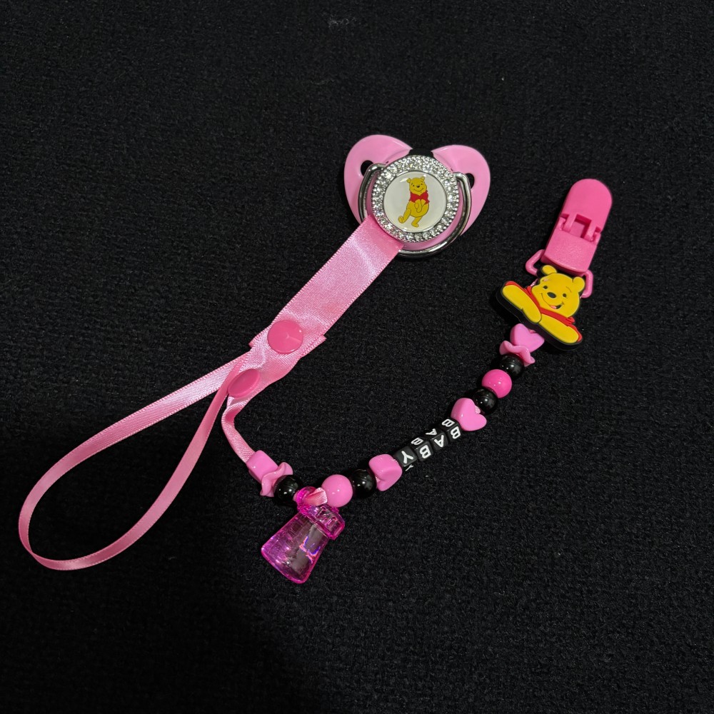 Baby Food Name - Custom Name Pacifier Clip Set Personalized