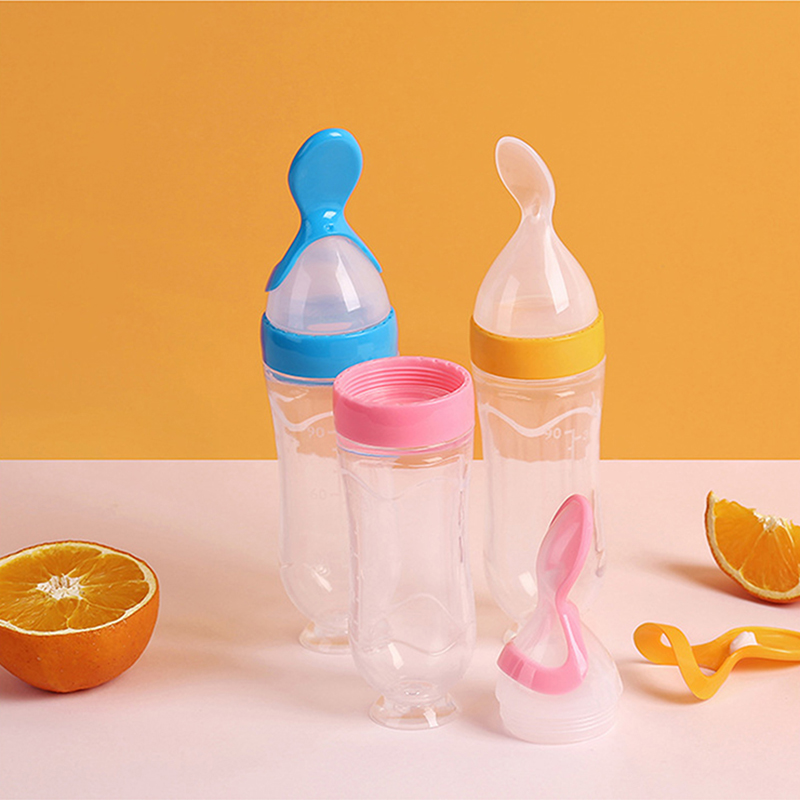Baby Food Feeder - Squeezing Feeding Bottle Silicone Newborn Baby