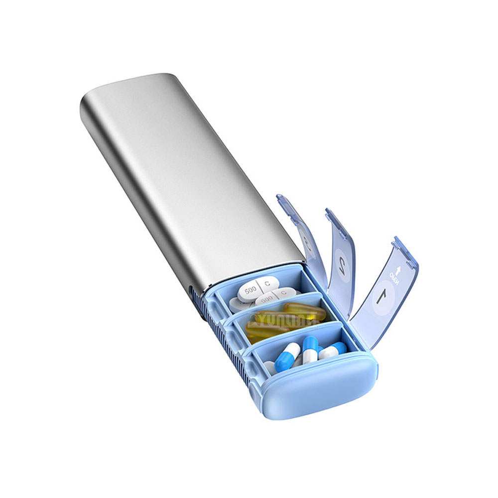 First Food Jar - 7-Day Aluminum Alloy Pill Case, Portable