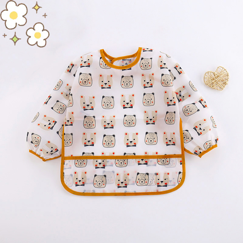 Baby Silicone Cartoon Bib 0-6  - Bib Long Sleeve recension och pris