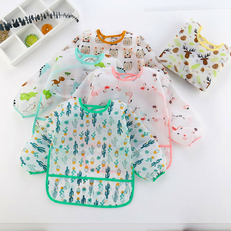 1Pcs Cute Baby Bibs Toddler Wa - Bib Long Sleeve recension och pris