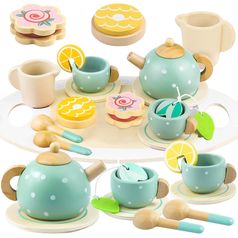 Wooden Afternoon Tea Set Toy P - Baby Food Under 1 Year recension och pris