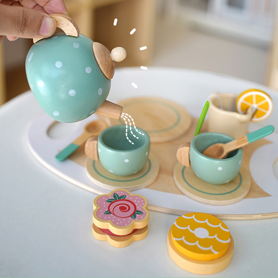 Wooden Afternoon Tea Set Toy P - Baby Food Under 1 Year recension och pris