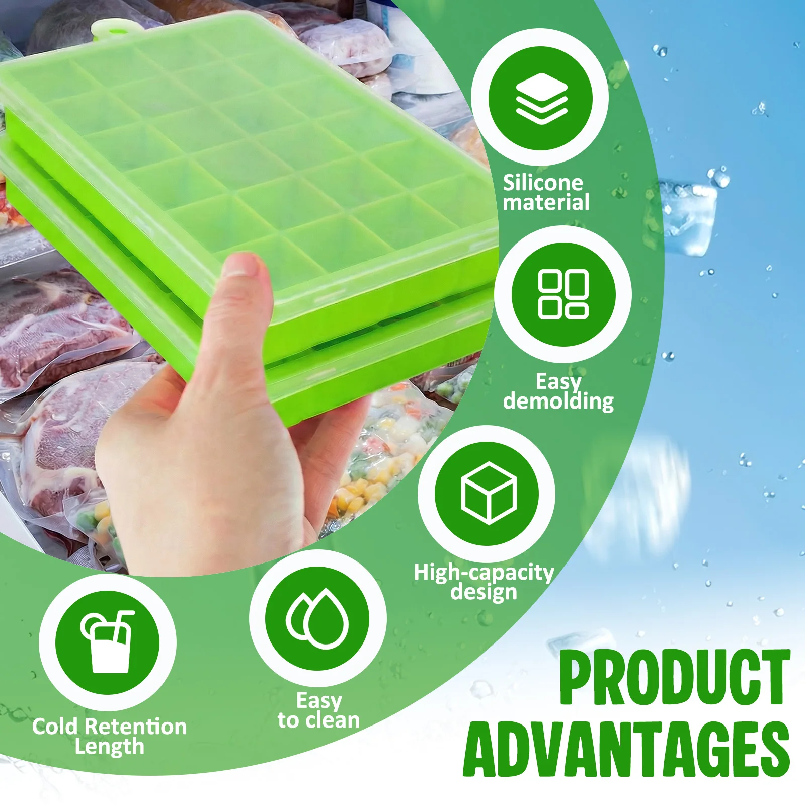 Silicone Ice Cube Tray Easy Re - Freezer Tray Baby recension och pris