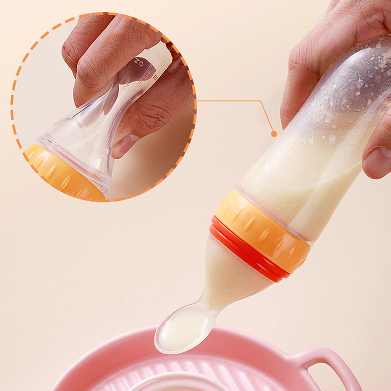 Squeezing Feeding Bottle Silic - Baby Food Feeder recension och pris