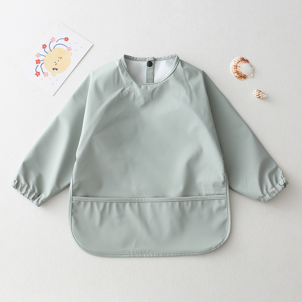 Solid Color Baby Feeding Bibs  - Bib Long Sleeve recension och pris