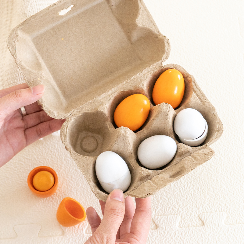 6pcs Wooden Eggs Toy Egg Kitch - Baby Food Under 1 Year recension och pris