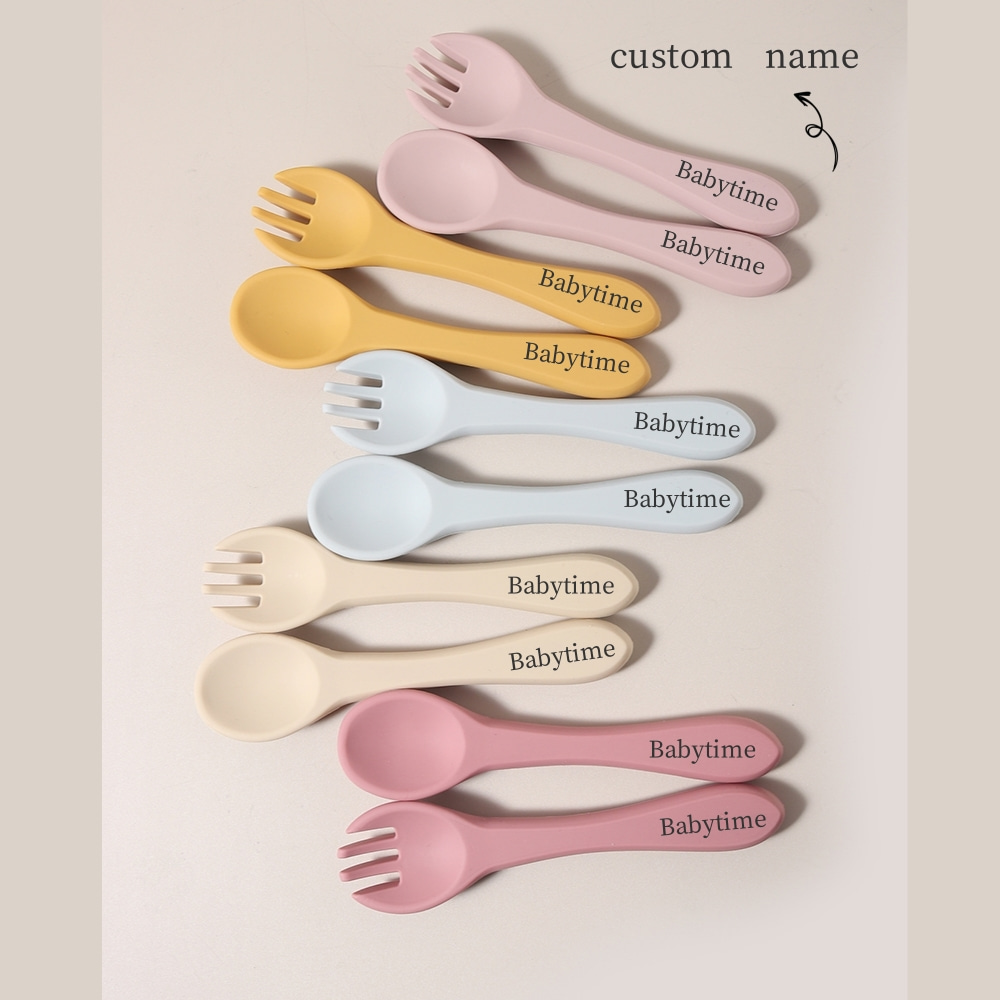 Custom Name 1 Pair Silicone Sp - Baby Food Name recension och pris
