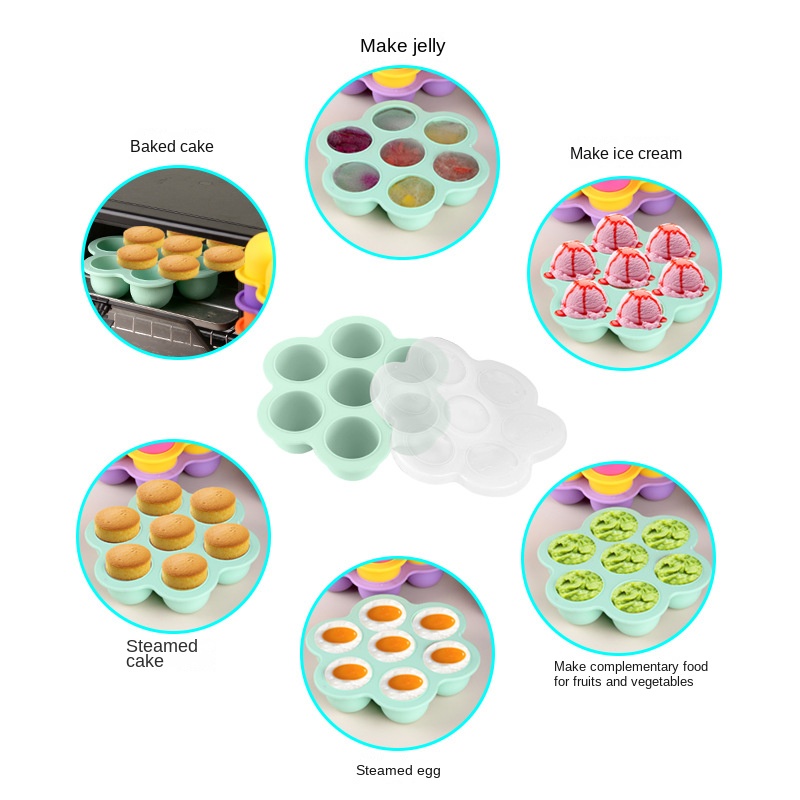 7 Holes Reusable Silicone Baby - Freezer Tray Baby recension och pris
