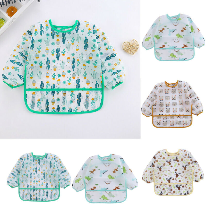 Baby Bibs New Cute Children Ba - Bib Long Sleeve recension och pris